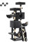 FourFurPets Árbol para Gatos, Altura 160 cm, Torre de Gatos, con 2 Plataformas, 2 Cuevas, 2 Cesta, Escaleras de Sisal, Hamaca, Pompón, Gris Antracita