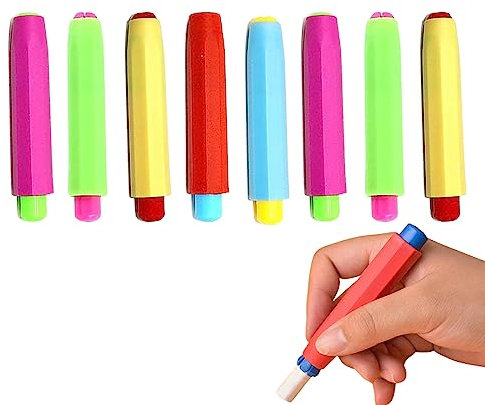 WeddHuis 8 Stück Kreidehalter Kunststoff Kreidehalter, Verstellbarer Kreide Holder, Bunte Chalk Holders, Kinder Kreidehalter, für Schule, Büro, Zuhause