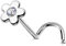 OUFER Nasenring Schraube 20G Nasenstecker Nasenloch Blume Klar CZ Chirurgenstahl Piercing Schmuck für Damen Herren