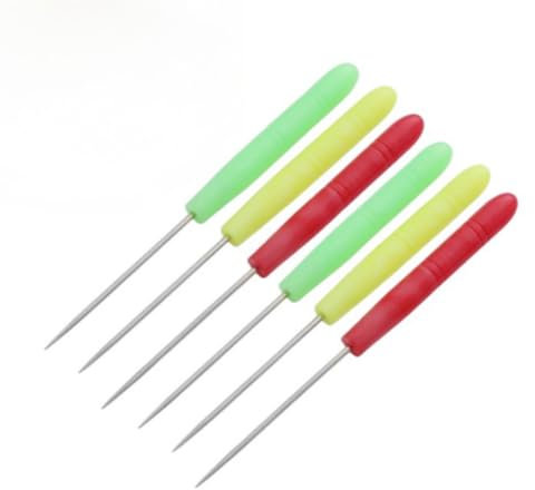 Sugar Stir Needle Set, 6 Pack Stainless Steel Scriber Needle Biscuit Icing Pin DIY Baking Pin Cake Decorating Needle for Sugarcraft Cookie Scribe Tool Marking Patterns Decorating Supplies Random Color