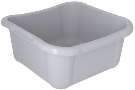 KADAX Rechteckige Wäscheschüssel, Robuste Wäschewanne, Waschschüssel mit bequemen Griffen, Aufbewahrungsbehälter, Kompakte Reinigungswanne, Schüssel (Hellgrau, 12L)
