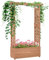 Outsunny Fioriera con Grigliato e Tettuccio in Legno di Abete, Fioriera da Esterno con Fori di Drenaggio, 112x41x180 cm, Marrone