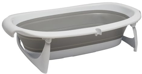 Vital Baby Hygiene Foldable Baby Bath with Heat-Sensitive Plug - Compact Folding Design, Stable Lock-in Legs, Built-in Plug Warns of Hot Water, Easy Draining, Great for Storage & Travel, 0m - 15kg