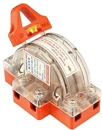 PQYSMVVG 1PSC/32A/63A/100A 2P Transparent avec Lampe Interrupteur de déconnexion de Couteau à Double Jet Bipolaire (Color : 2p 63a)