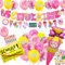 Einschulung Deko Mädchen 2024 Schulkind Banner Rose Luftballons Schulanfang Mädchen Einschulung Deko set(Schulkind-Rosa)