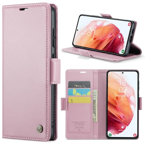 Phernykas Handyhülle für Samsung S21 Hülle (Nicht kompatibel A21S), Magnetische Klapphülle mit kartenfach und Standfunktion Schutzhülle Lederhülle Samsung S21 Flip Book Case (Golden)