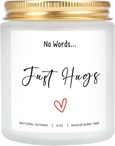 Sympathy - Just Hugs Lavender Scented Candle for Bereavement, Thinking of You, Condolence, Get Well Soon - Comfort Hug for Women and Men, 8Oz