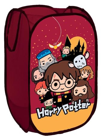Disney Officially Licensed Pop-Up Bin | Foldable Storage Design | Perfect for Organizing Children's Room, Kids Playroom (Disney Design) | 36 x 36 x 58 cm (Harry Potter Design)