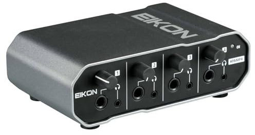 PROEL Eikon HPAMP4 - Amplificatore per Cuffie a 4 canali con Segnale in Ingresso Mono o Stereo, Nero.
