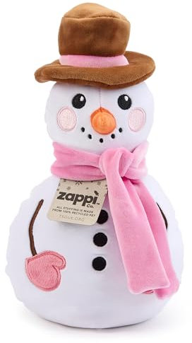 Zappi Co Schneefrau Plüschspielzeug – Weiche und kuschelige Frostina-Dekoration (25 cm Höhe), ideal für Festliche Dekoration, kleine Geschenkidee