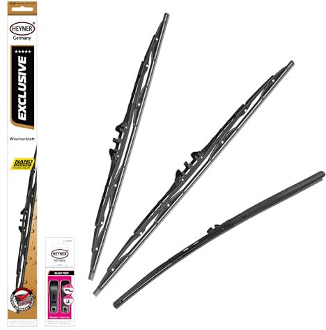 HEYNER® Scheibenwischer Set mit Heckscheibenwischer passend für VW ID.BUZZ (05.2022-10.2024) EXCLUSIVE Gelenkwischer, klassisch
