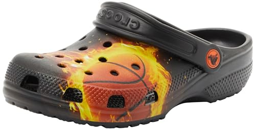 Crocs Unisex Kids Clog,Classic Flaming Bball Clog K,Black,13 UK Child