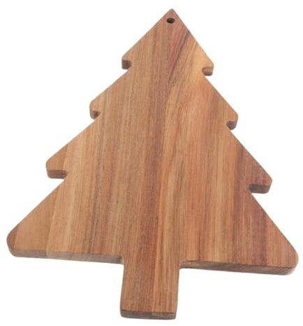 Tabla de cortar de madera navideña,Tabla de cortar de árbol de Navidad,Tabla de madera para embutidos, tabla de cortar para árbol de Navidad de cocina - Bandeja para servir con asa Decoración navideña