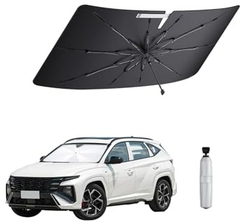 Auto-Sonnenschutz Kompatibel mit (Hyundai Tucson NX4 2022-2024,VW T-ROC 2018-2025,Peugeot 208,Opel Corsa 2024-2026), 360° Drehbar, UV-Schutz, Faltbare Frontscheiben-Abdeckung