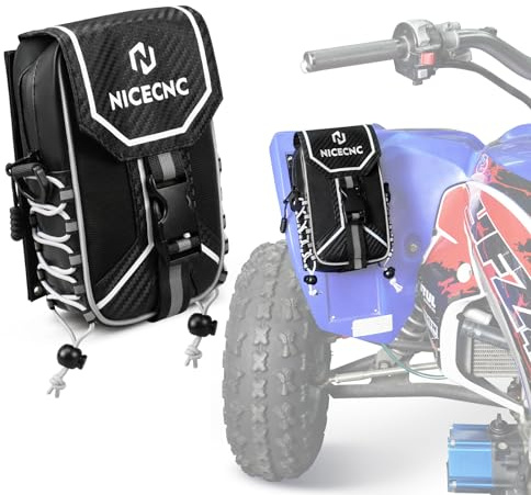 NICECNC YFZ450 Front Fender Bag 500D PVC Wasserdicht ATV Fender Bag YFZ 450 Zubehör Tasche Dual-Use Aufbewahrungstaschen mit Starkem Klettverschluss Ohne Bohren Compatible with Yamaha YFZ 450 YFZ450R