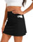 Oyamiki Hosenrock Damen Lässig Sports Yoga Tennis Rock Hoher Taille mit Hose Kurz Sommer Leicht Fitness Schwarz Sportrock M