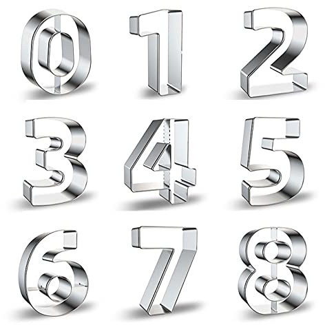Stampo Torta Numero, 9 Pezzi Formine Biscotti Lettere Acciaio Inossidabile, Utensili Da Forno a Forma Di Numero Per Preparare Biscotti, Biscotti e Impasti In Casa