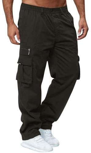 MOKBAY Pantaloni Cargo Uomo Casual Pantalone Lavoro Salopette da Vestiti Eleganti Pantaloni da Lavoro Invernali Uomo Taglie Forti Completo Lunghi Neri Estivi Sconti 90 per Cento 3XL