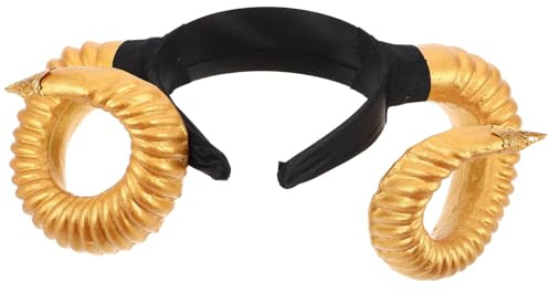 Abaodam Halloween RAM Horns Headband Punk Goat Cosplay Horns Gold Devil Sheep Hairband for Women Masquerade Party Costume Accessory