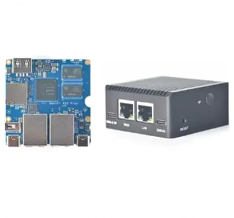 Tuidzljd Mini Router R2S Plus Rockchip RK3328 Doppia Porta Gigabit 1 GB RAM 32 GB EMMC(B)