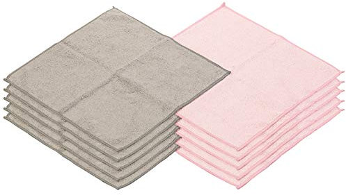 Sichler Beauty Microfasertuch: 10 Mikrofaser-Kosmetiktücher zur Gesichtspflege, rosa/grau, 30 x 30 cm (Kosmetik-Tuch, Gesichtsreinigungstuch Microfaser, Waschlappen)