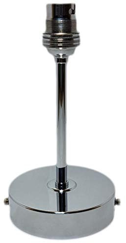 Chrome Ceiling Rose Light Pendant Fitting Flat Ceiling Pendant Light Fitting Modern B22 Fixed Tube Lamp Holder (Chrome)