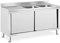 Royal Catering RC-IKS03 Spülenschrank 2 Becken Edelstahl 400 x 400 x 250 mm Spülenunterschrank Spülschrank