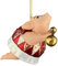 ecosoul Christbaumschmuck Figur Schwein Sportler Fitnessstudio Ball Hanteln handbemalt Weihnachten Baumschmuck Deko Anhänger Christbaumschmuck 10 cm 1 Stück (weiß-rot mit Hantelstange)