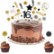 WEDNOK 16 Geburtstag Tortendeko Schwarz Gold Happy Birthday Cake Topper 16 Kuchendeko 16.Geburstagstorte Deko Happy 16th Birthday Tortendeko mit Stern Kuchenaufsatz für Junge Mädchen Kinder