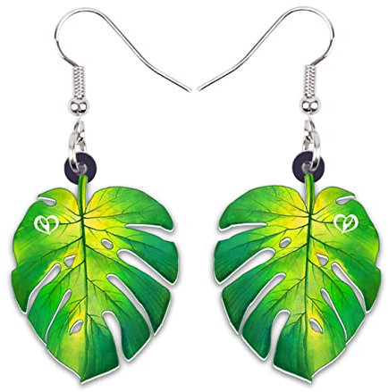 WEVENI Acryl Herbst Ahornblatt Leaf Ohrringe Orange baumeln Neuheit Pflanze Schmuck für Frauen Mädchen Natur Geschenke (Wald)