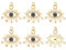 BENECREAT 6 Stück Echte 18K Vergoldete Evil Eye Zirkonia Charms, Messing-Augen-Charme-Anhänger Mit Biegering Für Baumelnde Armbänder Und Ohrringe, Bohrung: 3.2 mm