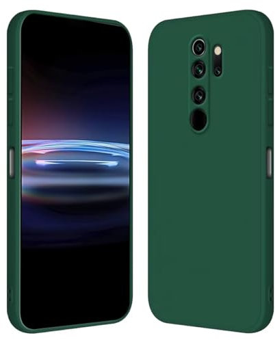 RankOne Custodia per Redmi Note 8 Pro (6.53 Inches) Cover Morbida in Silicone TPU - Verde scuro