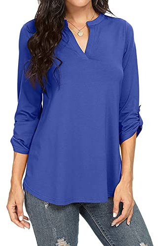 HOOUDO Damen Langarm Oberteil Ärmel Top Mehrere Farben zur Auswahl Satin Shirt Bequemes, lockeres, lässiges Oberteil