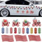 62 Pieces Christmas Car Refrigerator Decorations Cruise Door Xmas Ball Funny Santa Train Reflective Magnets Decor for Fridge Refrigerator Home School Ornament