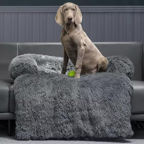 Mora Pets Sofaschutz Hund, Hundedecke Sofa, Hundebett Plüsch Hundedecke Couch Sofaschutz, wasserdicht & antirutsch, Hundekissen für kleine und mittelgroße Hunde, 88 x 88 x 16 cm