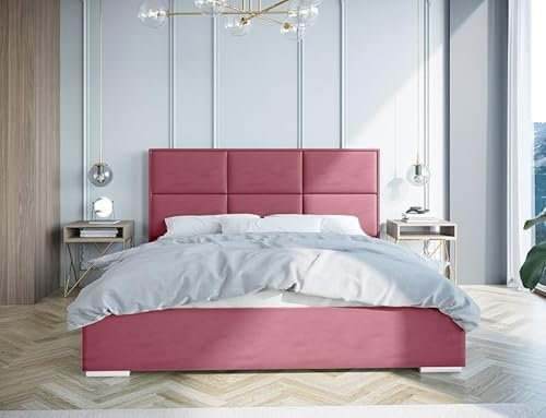 Verona Idee Polsterbett Jose mit Lattenrost Holzrahmen Bettkasten 5 Größen viel Farben Auswahl 180cm x 200cm ROSA