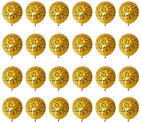 BORFUE 24Pcs Leopard Balloons Jungle Safari Balloons Animal Print Foil Balloons for Jungle Safari Theme Party Decorations Animal Theme Party Supplies