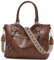 Chase Chic Handtasche Damen,Vegan Leder Hobo Taschen Top Griff Satchel Schulter,Umhängetasche Schultertasche für Frauen mit verstellbarem Riemen(Braun)