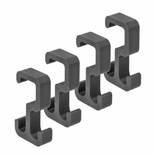 Design Garderobenhaken/Kleiderhaken/Doppelhaken für eckige Stangen 15x15mm - 4er Set