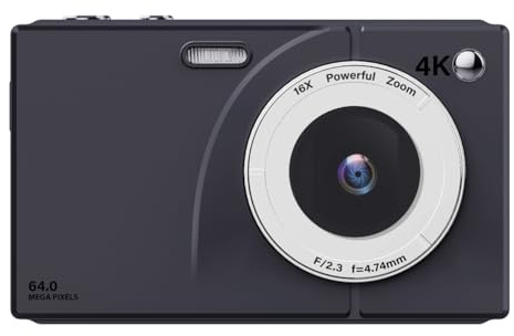 Koolenry 64MP 4K CCD Wifi Digital Camera HD Video Camcorder with 16X Zoom, 2.8 Inch Display& Screen 64GB Card A