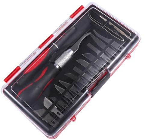 GLEAVI Juego de Cinceles para Tallar Madera de Acero al Carbono 16 Piezas Pluma Buril y Cuchillas Metálicas Herramientas Manuales para Carpintería Bricolaje y Manualidades