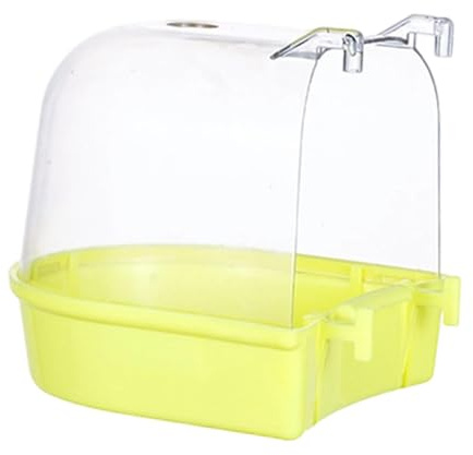 TAIZhiChen Bac à Eau pour perroquets, Aire de Jeux Polyvalente, Baignoire de 13 cm pour perruches calopsittes, inséparables, Jaune