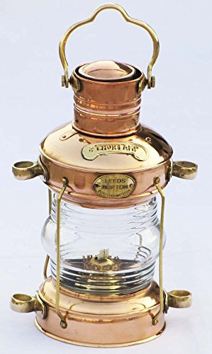 Nautical Anchor farol lámpara de techo decorativa estilo Vintage farol de cobre y latón lámpara de aceite