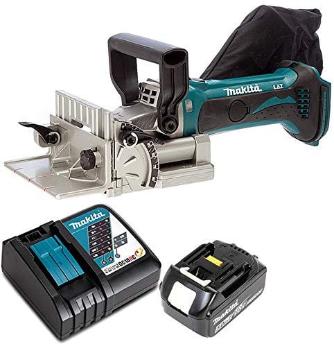 Makita DPJ180Z 18V LXT Cordless Biscuit Jointer with 1 x 5Ah Battery & DC18RC Charger
