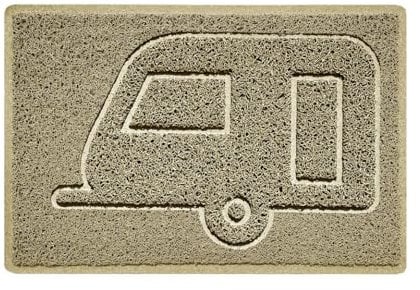 Nicoman CARAVAN Embossed Shape Door Mat Dirt-Trapper Jet-Washable Doormat-(Use Indoor or Sheltered Outdoor)- (60x40cm/23.6x15.7inches, Small) Beige