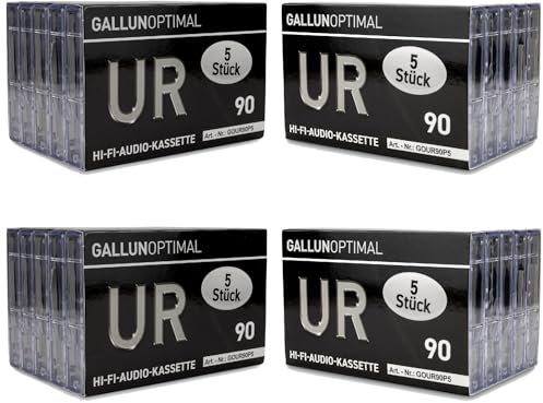 GALLUNOPTIMAL UR90 Lot de 20 Cassettes Audio vides 90 Min