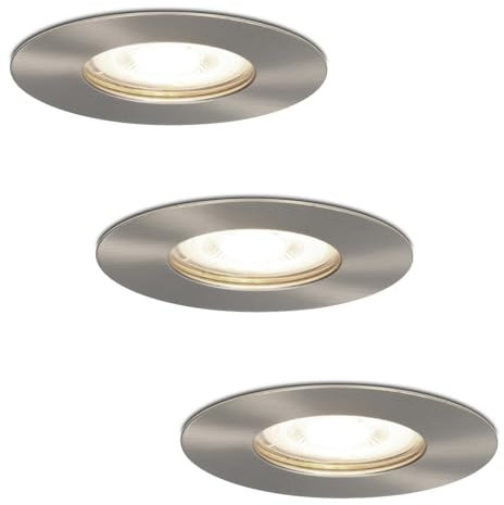 HOFTRONIC - 3er LED Einbaustrahler 230V Edelstahl IP64 Wasserdicht GU10 Dimmbar 4000K Neutralweiß 3x4W 3x345 Lumen Bad Einbauleuchte Einbauspot Einbauleuchte für innenbereich und Außenbereich