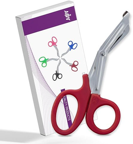 Utility Bandage Fire Rescue Tuff Cut Schere Erste Hilfe Krankenschwester Sanitäter Traumaschere Erste Hilfe Medizinische Schere (Rot, 7.5)