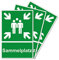 3 Stück Sammelplatz Sammelstelle Sammelpunkt Schild 20 x 30 cm aus stabiler PVC Hartschaumplatte 3mm mit UV-Schutz von STROBO