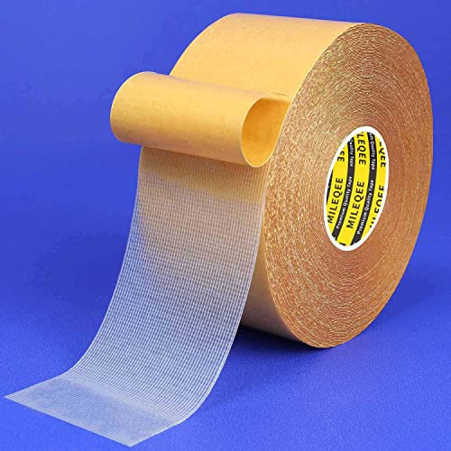 MILEQEE 1 Stück doppelseitiges Gewebeband,50mmx20m,hohe Haftkraft,starkes und robustes Teppichband,langlebiges Klebeband,Mehrzweck-Klebeband,einfaches Entfernen ohne Rückstände,leicht von abreißbar